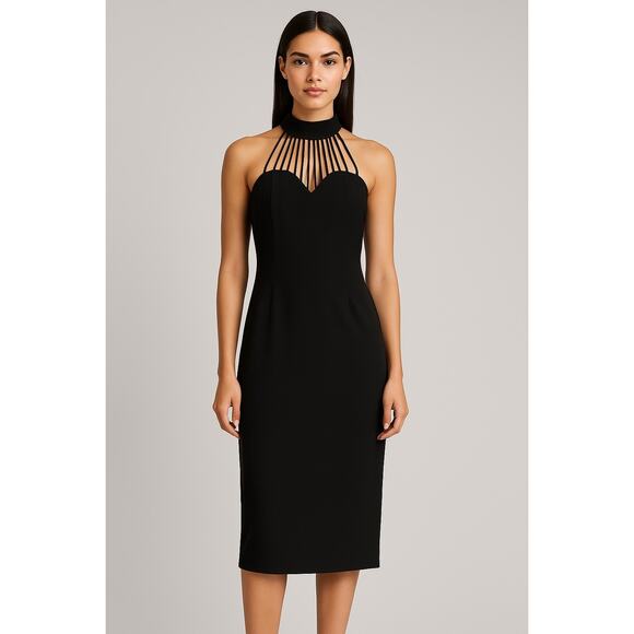 The NU-OZ Group Black Strappy Halter Neck Cocktail Dress – Women’s Size XS - Picture 1 of 6
